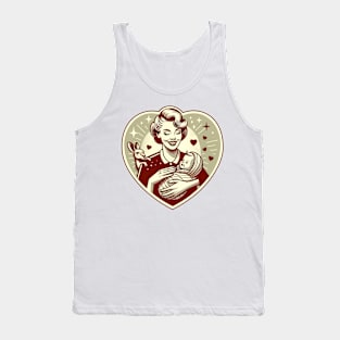 Vintage Motherhood Love Heart Symbol of Maternal Affection Tank Top